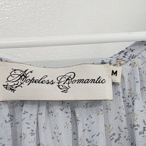 Hopeless Romantic Women's Floral Button Front Peplum Cottagecore Blouse- M - Picture 6 of 8